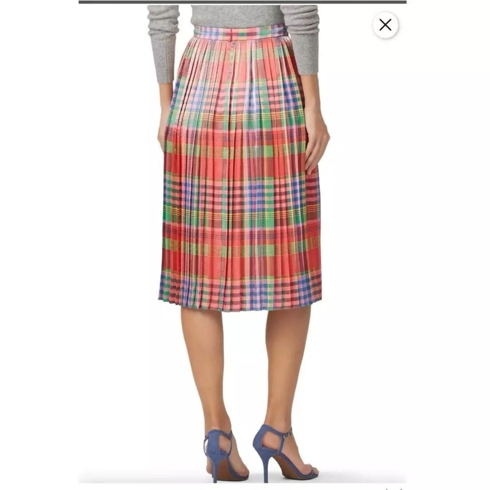 J Crew Colorful Shimmery Plaid Midi Skirt - size 6 - Picture 5 of 7
